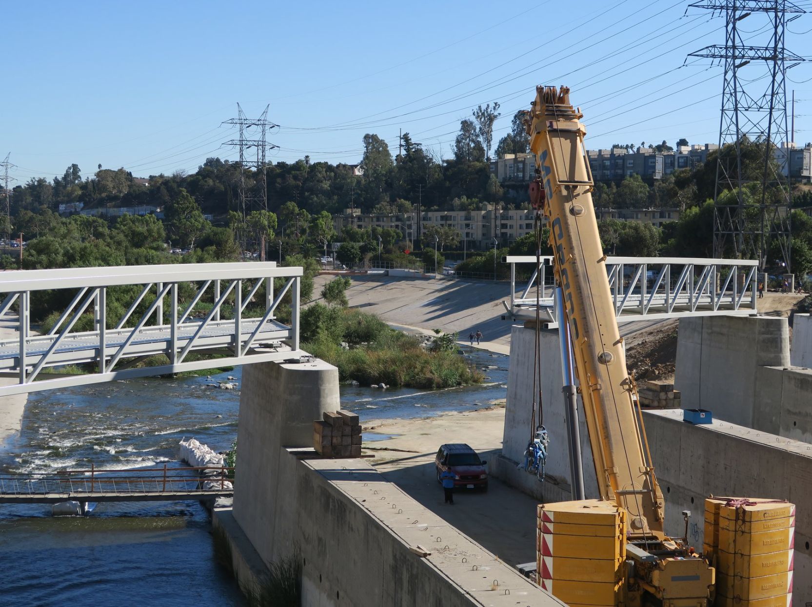 Crane used for Red Car Pedestrian Bridge Construction